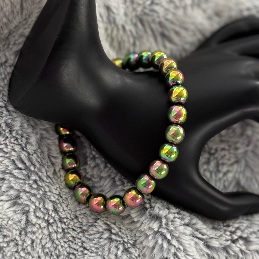 Northern Lights Hematite Beaded Bracelet